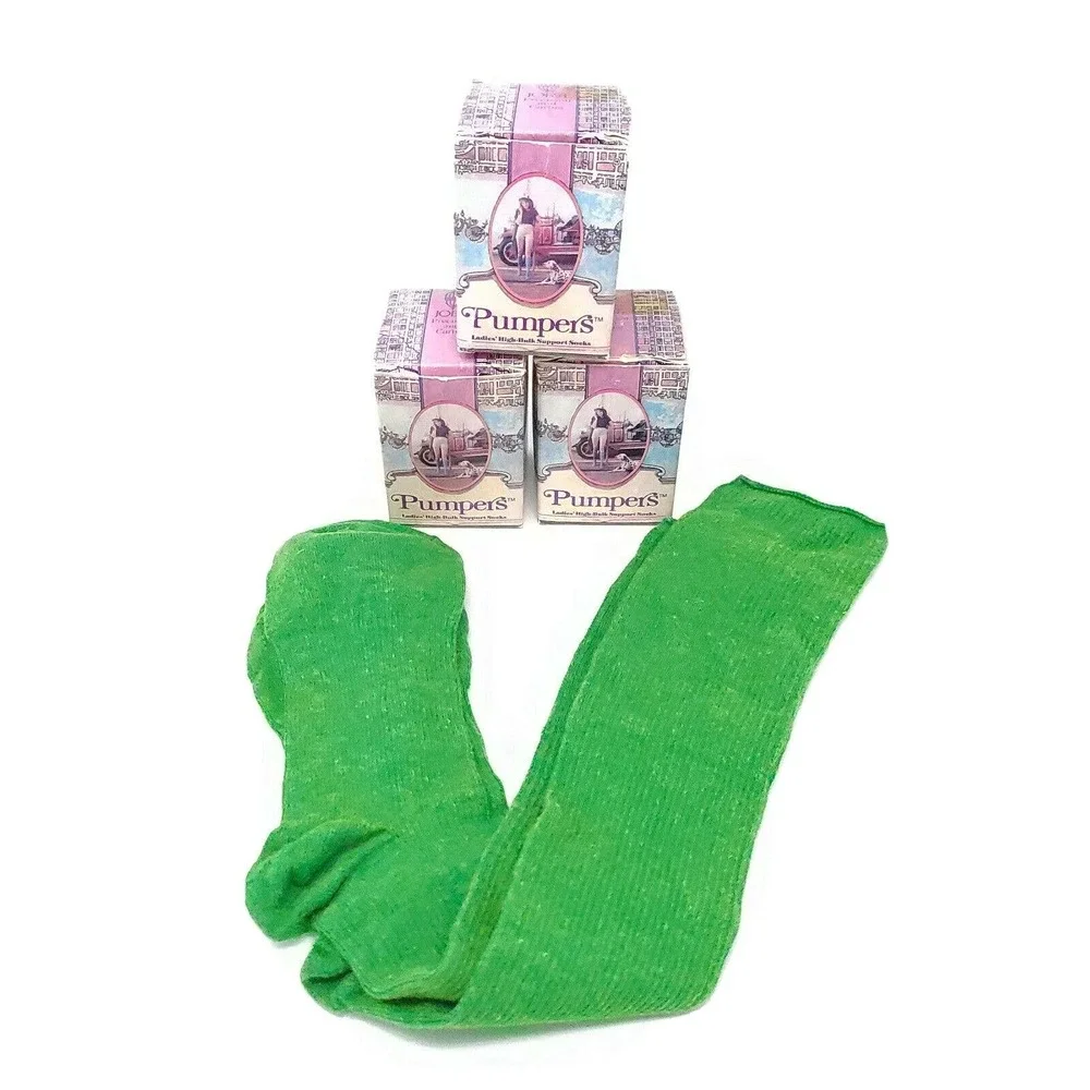 Womens Vintage Jobst Compression Socks Lot Medium Green 7-8.5